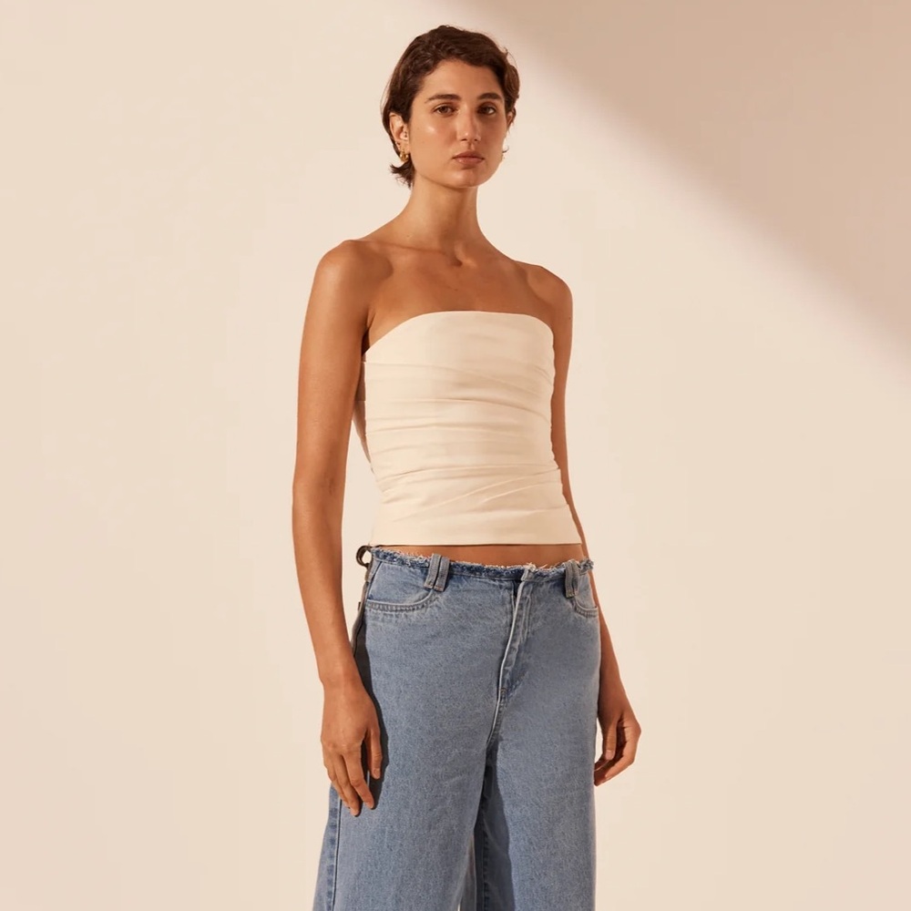 Shona Joy Lani Strapless Draped Bodice